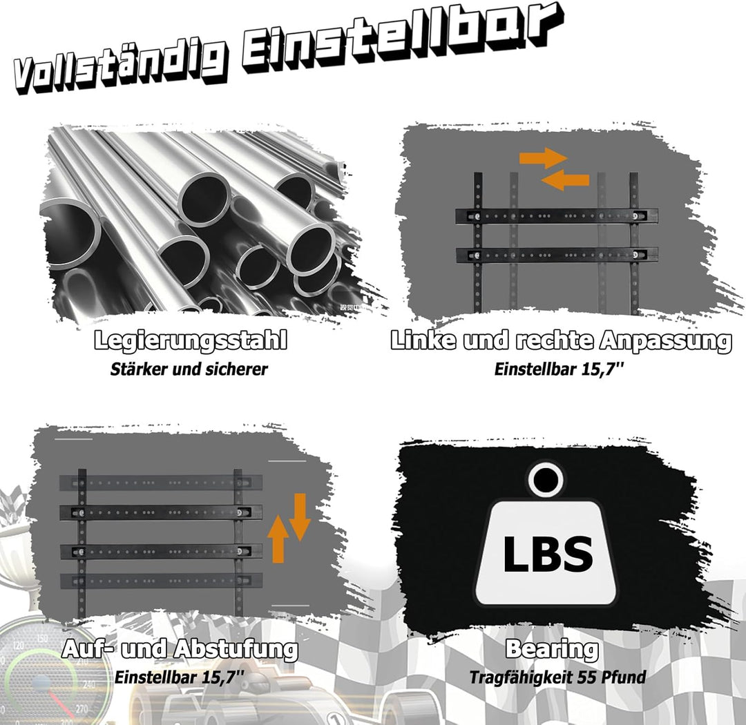 Dardoo Racing Simulation Cockpit TV Halterung ist für Das Vierkantrohr Racing Cockpit Geeignet Und K