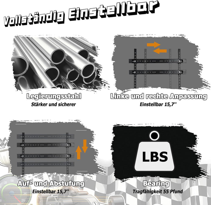 Dardoo Racing Simulation Cockpit TV Halterung ist für Das Vierkantrohr Racing Cockpit Geeignet Und K