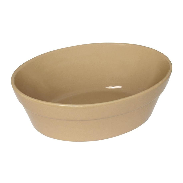 Olympia Steingut Set aus ovalen Schalen (6 Stück), Erdton Braun, Grösse: 44(H)x 145(B)x 104(T)mm, ov