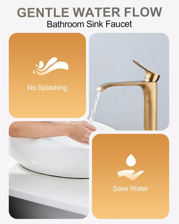 Wasserhahn Bad Badarmatur Antikes Messing Wasserfall Hoch Waschtischarmatur Einhebel Mischbatterie f
