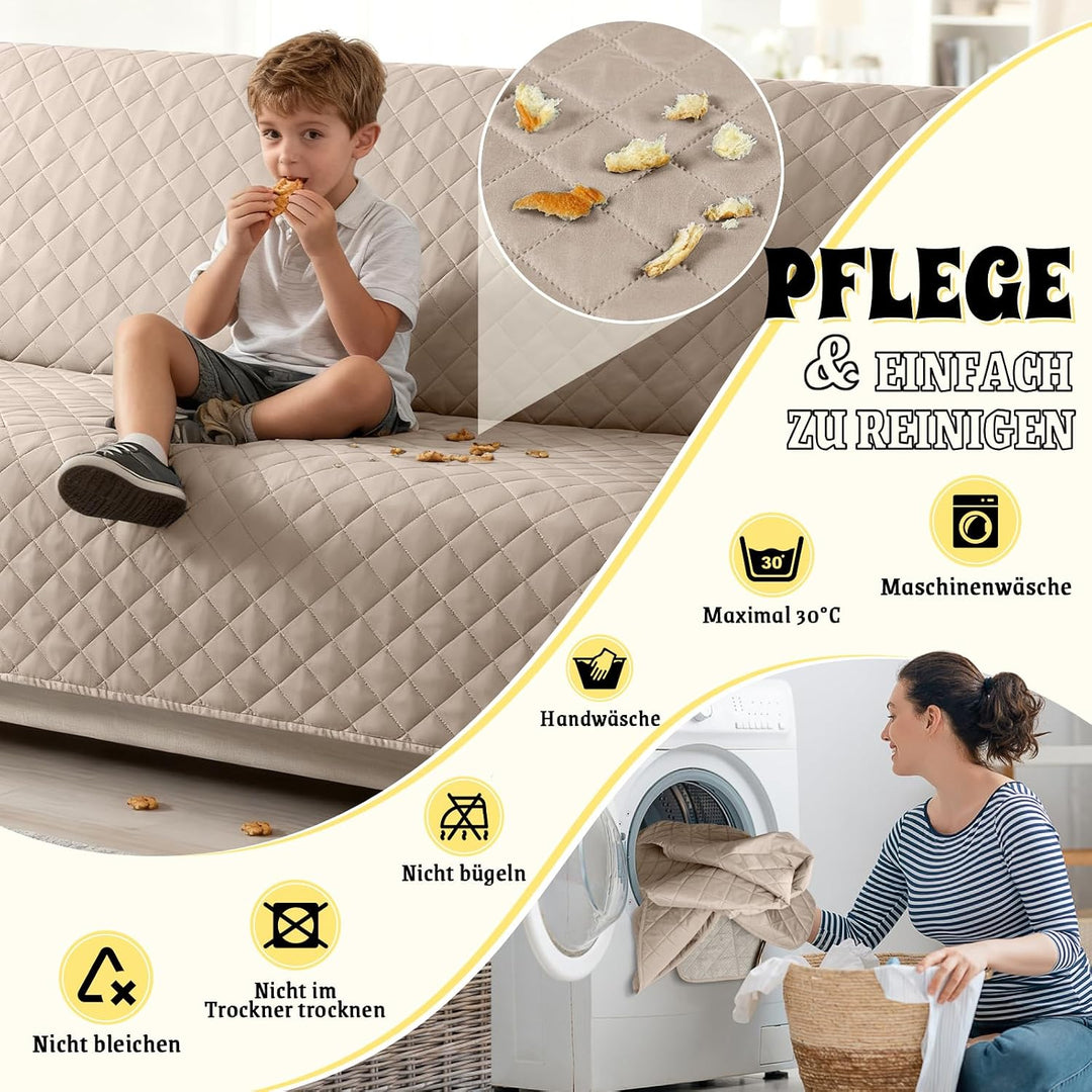 TAOCOCO Sofa Überzug, Sofabezug Wasserdicht Mit Gummiband，Wohnzimmer Anti-Rutsch Gepolsterter Sofasc