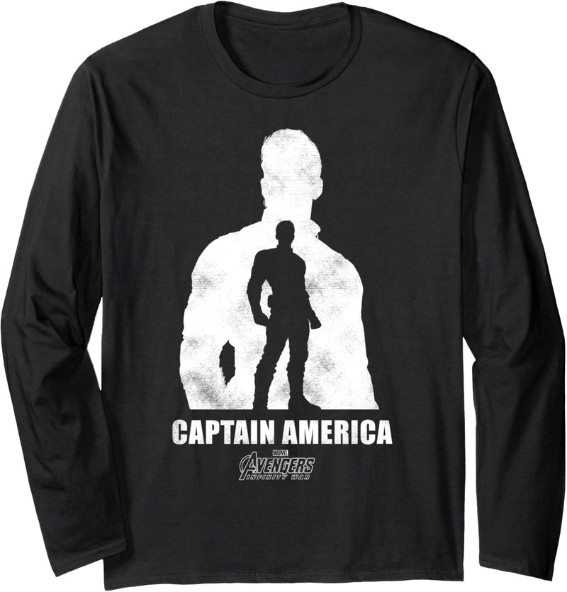 Marvel Avengers: Infinity War Captain America Silhouette Langarmshirt