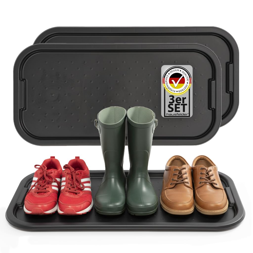 Hausfelder Schuhabtropfschale gross für nasse Schuhe 39x79x2cm, Schuhablage Flur, Abtropfmatte Schmu