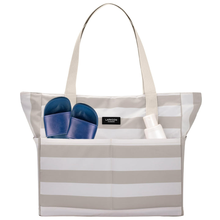 LARKSON Strandtasche Damen & Herren - Linn - Grosse Beach Bag für Strand, Schwimmbad, Pool - Tote Ba