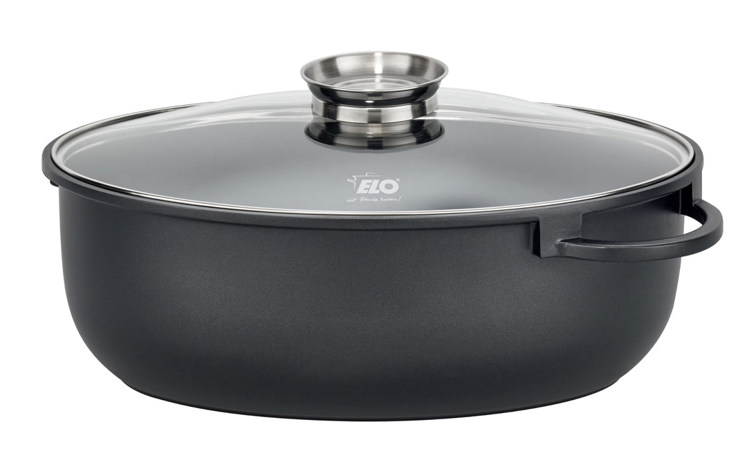 ELO Alucast ovaler Bräter 38cm matt, kratzfeste ELODUR® Select Antihaftversiegelung, Induktionsboden
