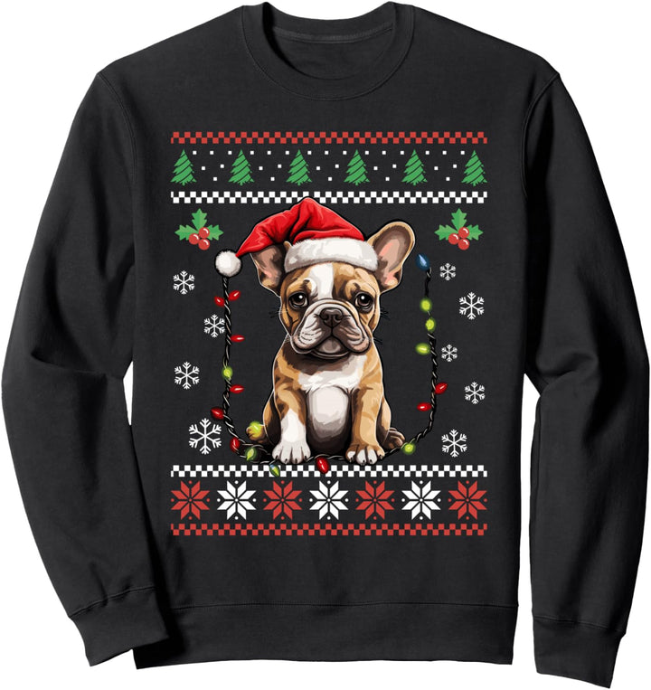 Weihnachtspullover mit französischer Bulldogge, für Erwachsene und Kinder Sweatshirt