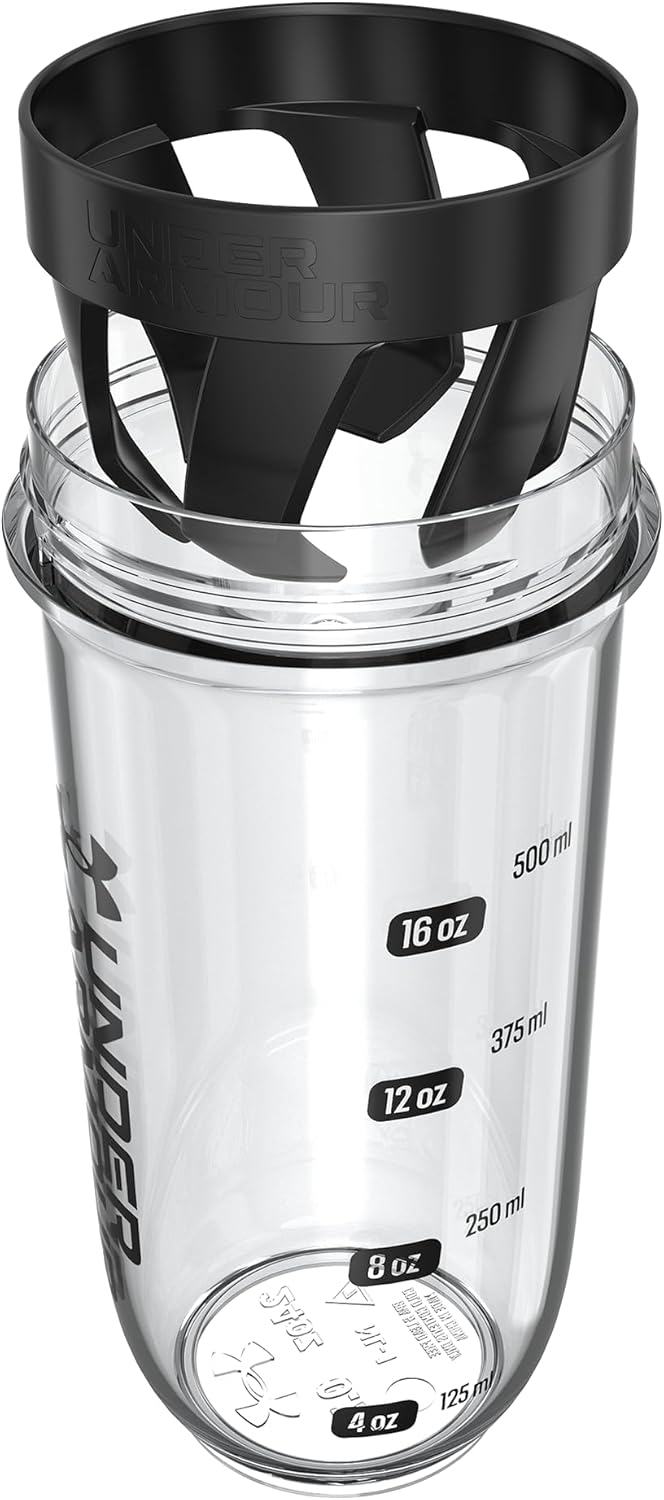 Under Armour UA Clarity Shaker-Flasche, 680 ml, transparent/schwarz, OSFA Durchsichtig / Schwarz, Du