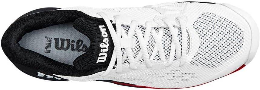 Wilson Herren Rush Pro Ace Tennisschuh 42 EU White Black Poppy Red, 42 EU White Black Poppy Red