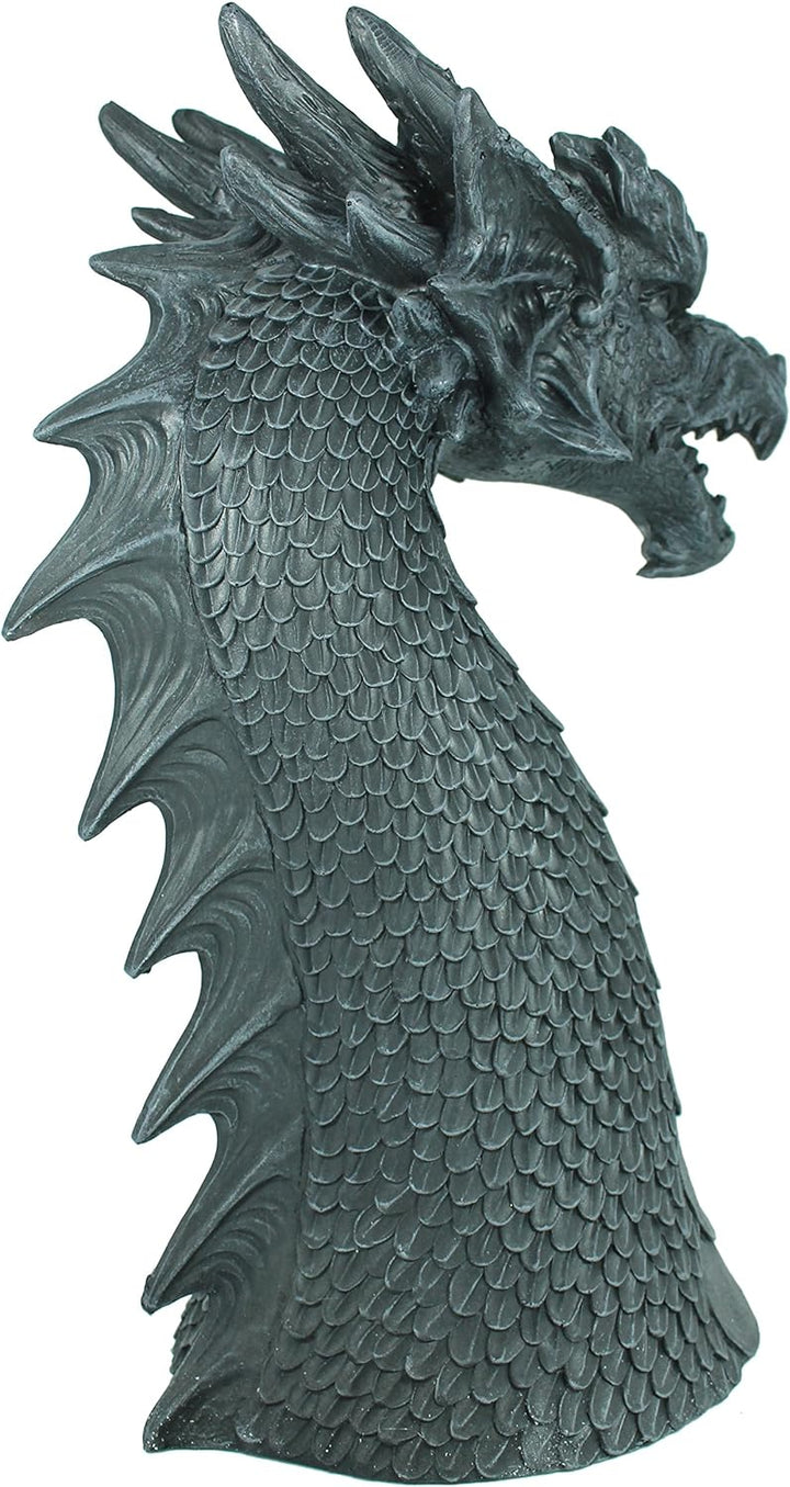 colourliving Dekofigur Drachenkopf Drachenfigur Büste Drache gross 40 cm Mystic Gothic Fantasy Figur