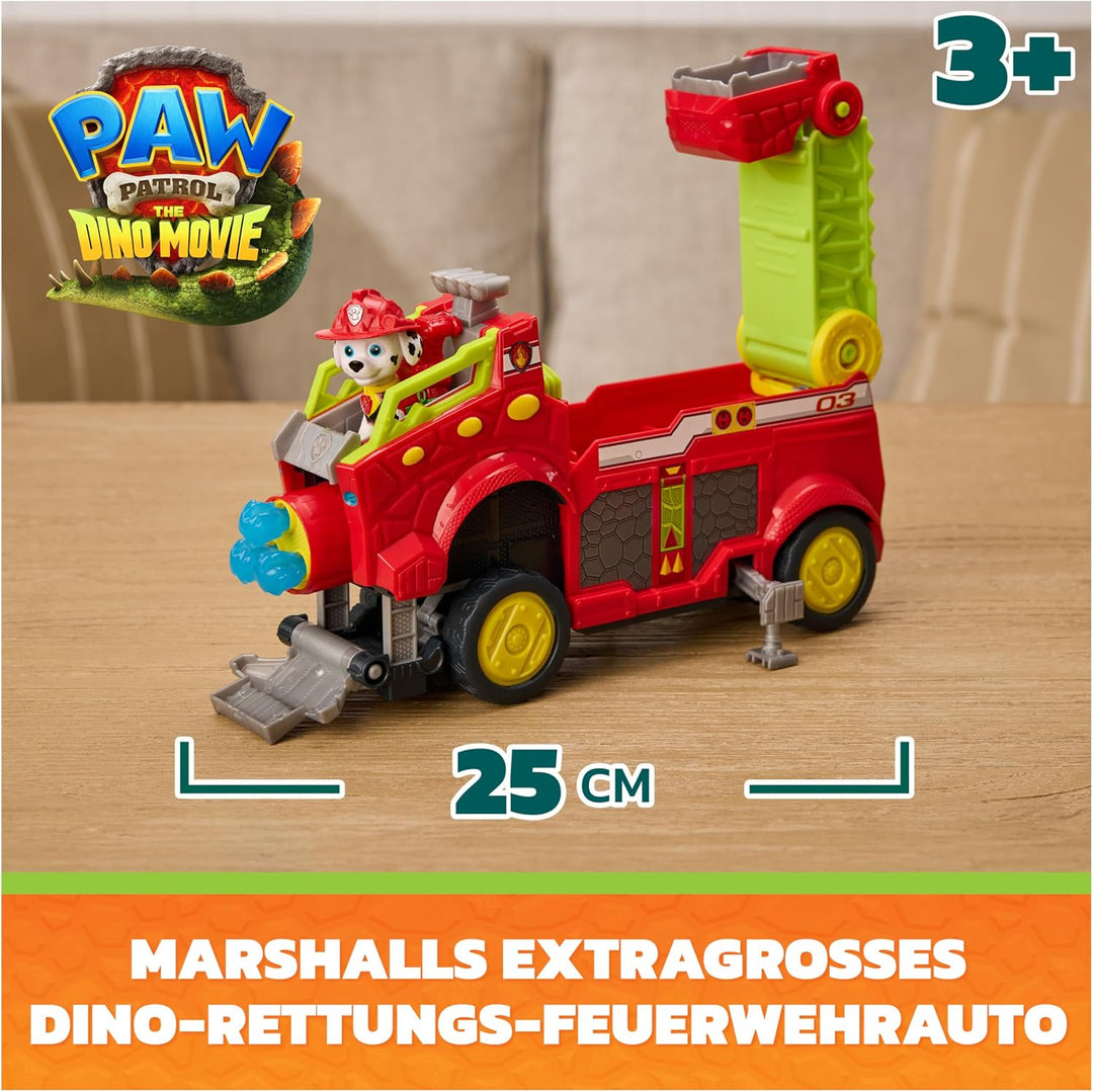 PAW PATROL: Der Dino Film, Marshalls extragrosses Dino-Rettungs-Feuerwehrauto, 26cm Fahrzeug inkl. M