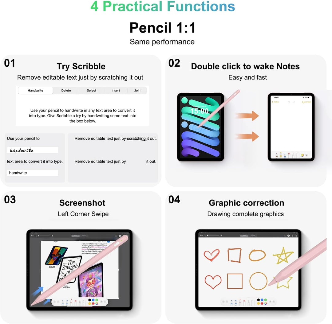 iPencil 2. Generation für iPad (2018-2024), Magnetische drahtlose Aufladung Stift für iPad, BONZATA