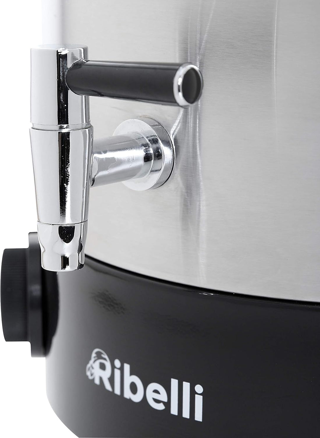 Ribelli 22L Doppelwandiger Glühweinkocher mit Metall Zapfhahn, Heissgetränkespender aus Edelstahl, T