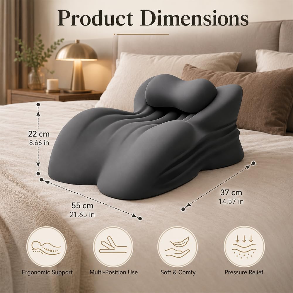 Lesekissen für Bett und Sofa, Ergonomisches Sitzkissen Bett für Die Paare, Multifunktions Reading Pi