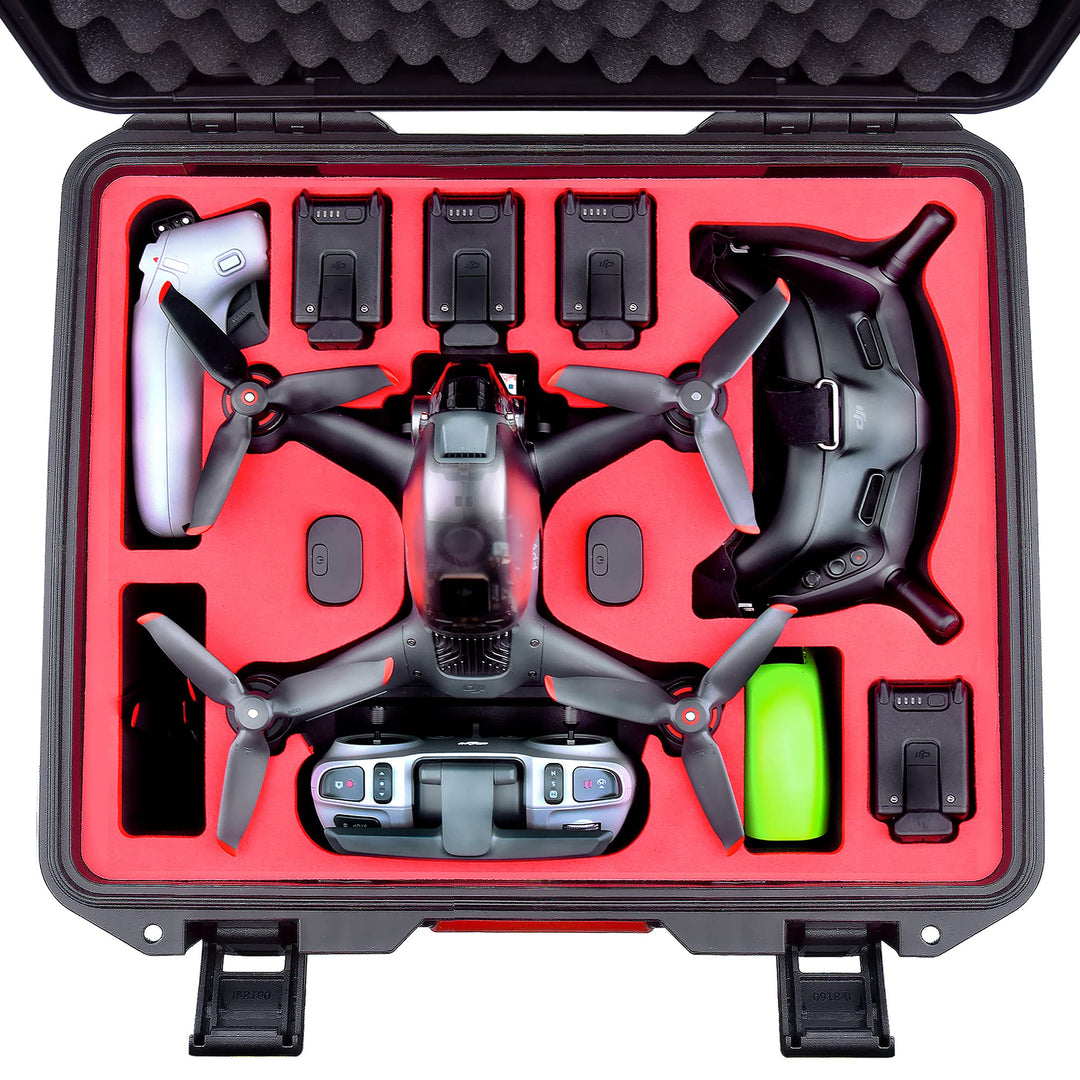 FPVtosky Professionelle Koffer für DJI FPV, Wasserdichte harte Tragetasche für DJI FPV Fly More Comb