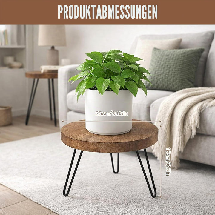 Pflanzenständer aus Holz, Blumenständer Klein, Weiss Blumenständer Rund Belastung Blumenhocker Balko