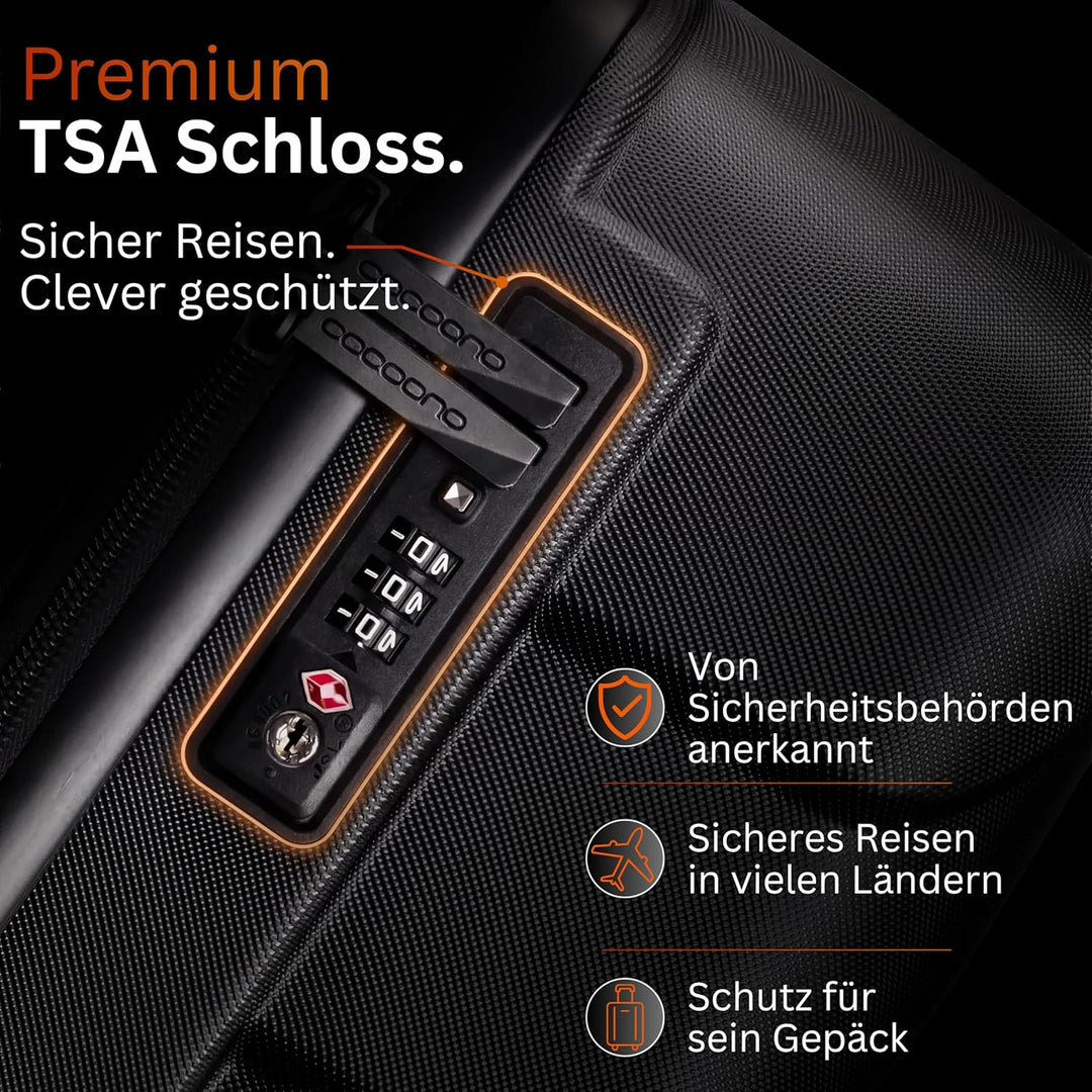 Premium Handgepäck Koffer 55x40x20cm - passend für Ryanair, Lufthansa, Eurowings und co. I 38L Handg