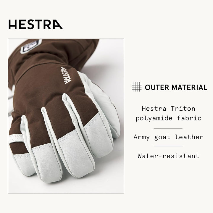 Hestra Heli Ski 5-Finger Handschuhe Skihandschuhe Fingerhandschuhe Damen/Herren - mit Futter, Klettv