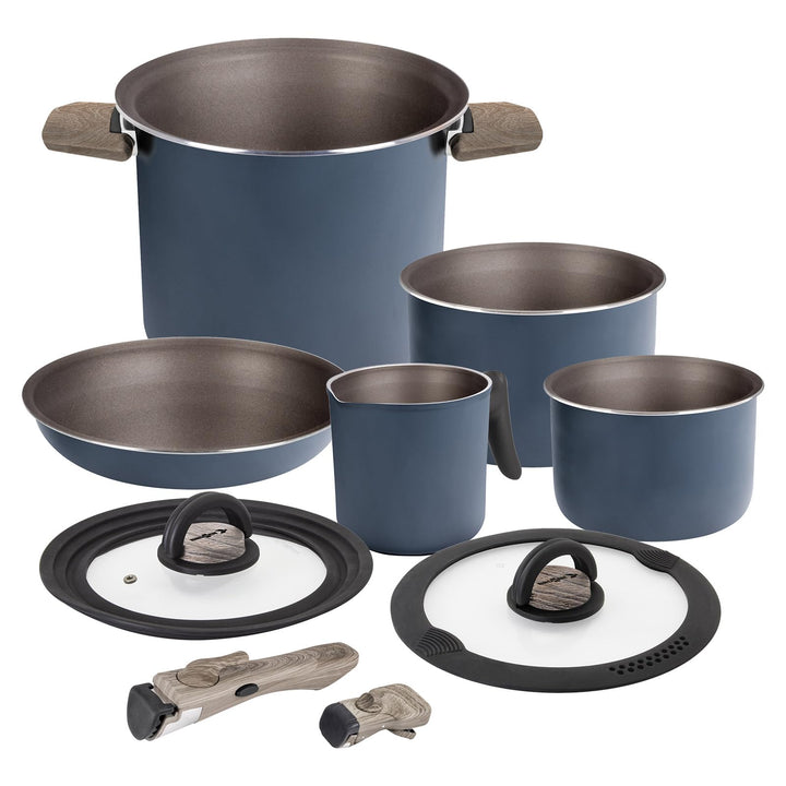 BRUNNER Camping HOHES Kochgeschirr-Set Alu (Töpfe und Pfannen) - ø 18, 20, 22 cm TORRALTA Vakublock