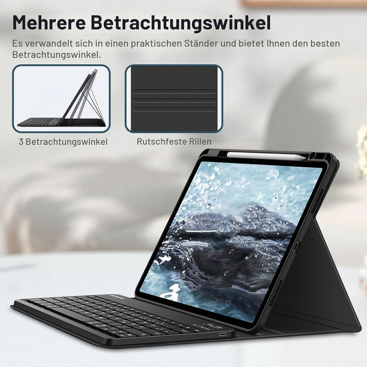 FINTIE Hülle mit Tastatur für iPad Air 13 Zoll M4/M3/M2 (2026/2025/2024), Soft TPU Rückseite Gehäuse