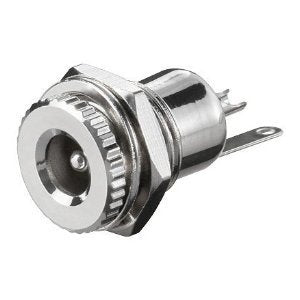 10 Stück DC-Einbaubuchse, Stift 2, 1mm, metallausf. mit Lötfahnen