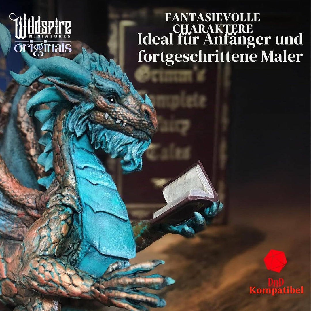 Wildspire Fantasy Miniatures & Bookish Dragon für DND - 28mm-32mm Bulk Dungeons & Dragons Monster Fi