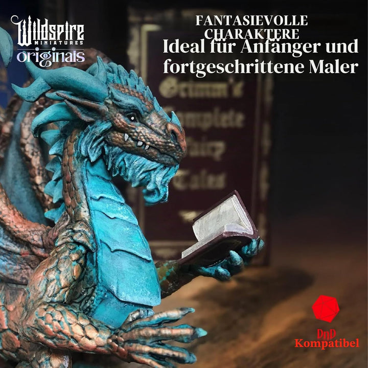 Wildspire Fantasy Miniatures & Bookish Dragon für DND - 28mm-32mm Bulk Dungeons & Dragons Monster Fi