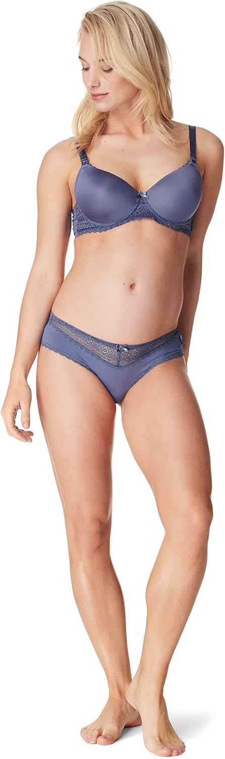 Noppies Damen Deluxe Geo Lace Triangle Nursing Bra Umstands-BH 85F Blau (Moon Light C133), 85F Blau