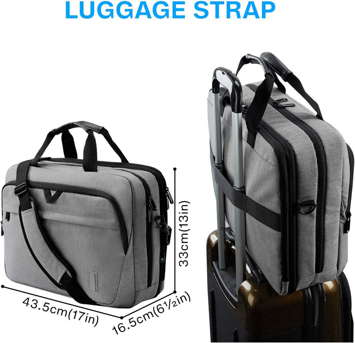 BAGSMART 17,3-Zoll-Laptoptasche, Erweiterbare Aktentasche, Computertasche für Herren und Damen, Lapt