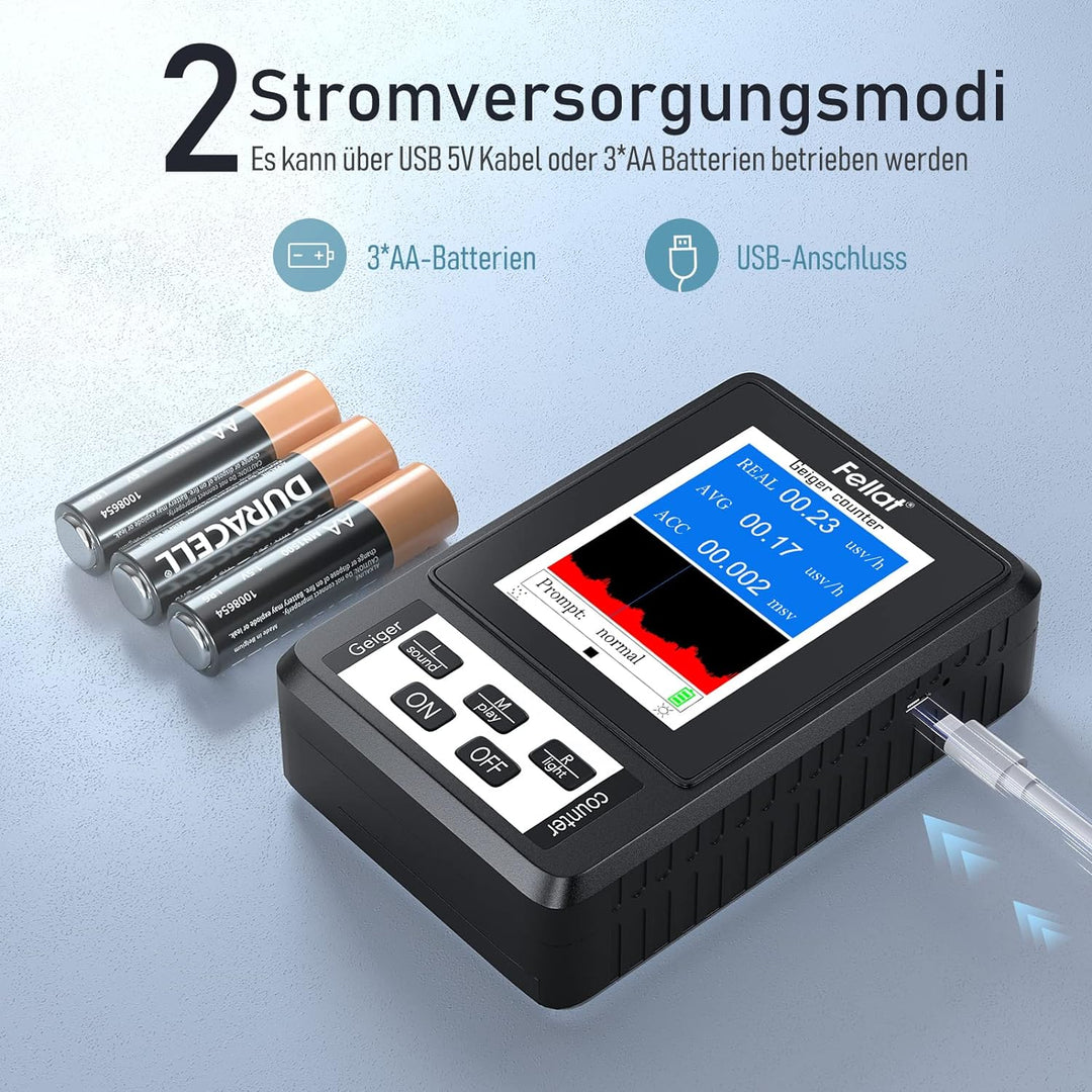 Geigerzähler, FELLAT Nuklear Strahlungsdetektor Dosimeter zur Messung, Beta Gamma Röntgen-Tester, Pr