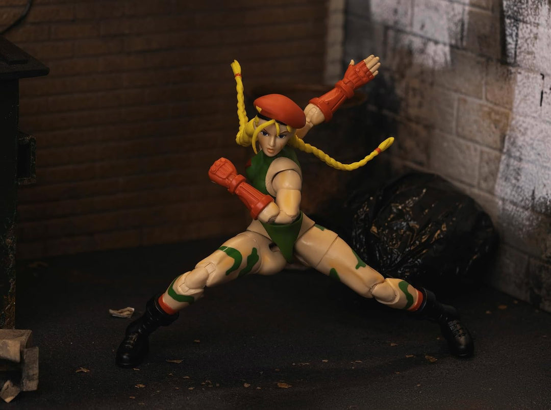 Jada Toys Street Fighter Cammy (15 cm) - Bewegliche Actionfigur mit alternativem Kopf &amp; Händen - Sa