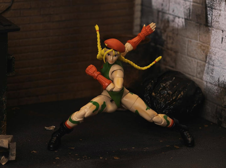 Jada Toys Street Fighter Cammy (15 cm) - Bewegliche Actionfigur mit alternativem Kopf &amp; Händen - Sa