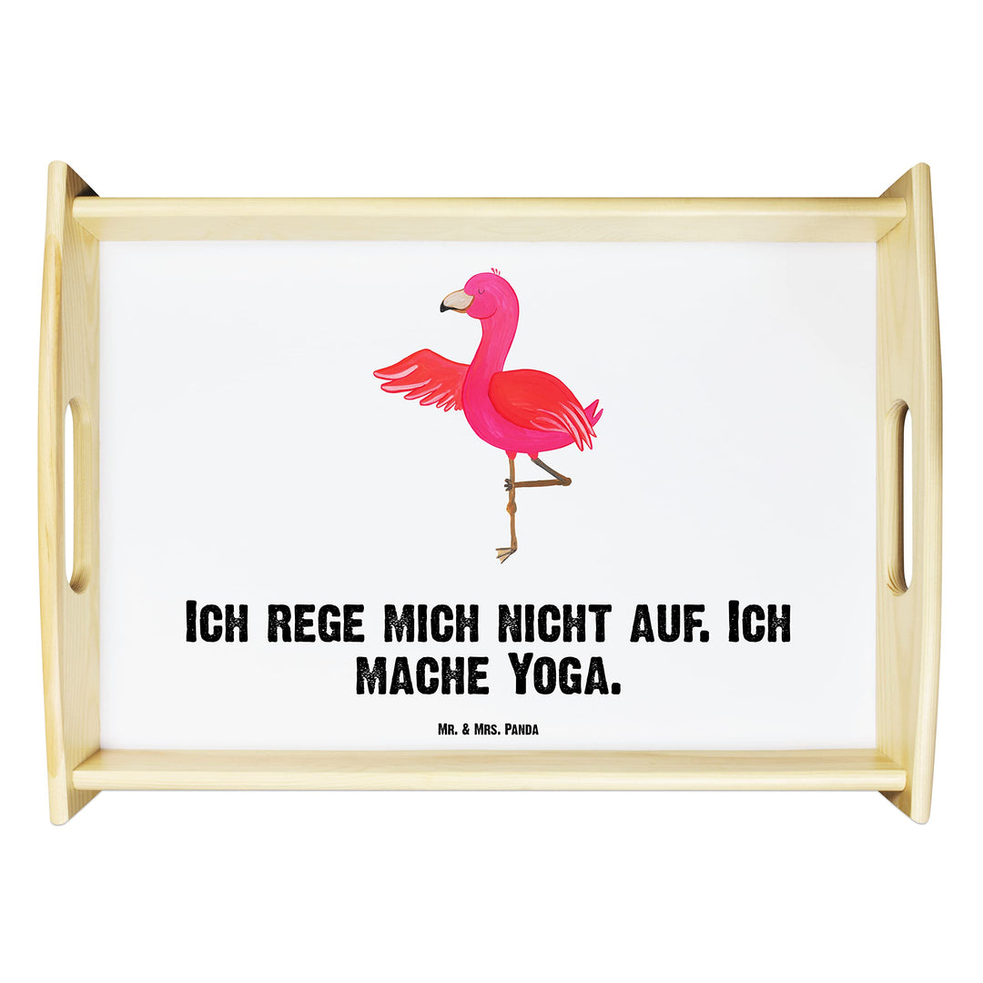 Mr. & Mrs. Panda Bett-Tablett Flamingo Yoga - Geschenk, Serviertablett, Achtsamkeit, Entspannung, Ro