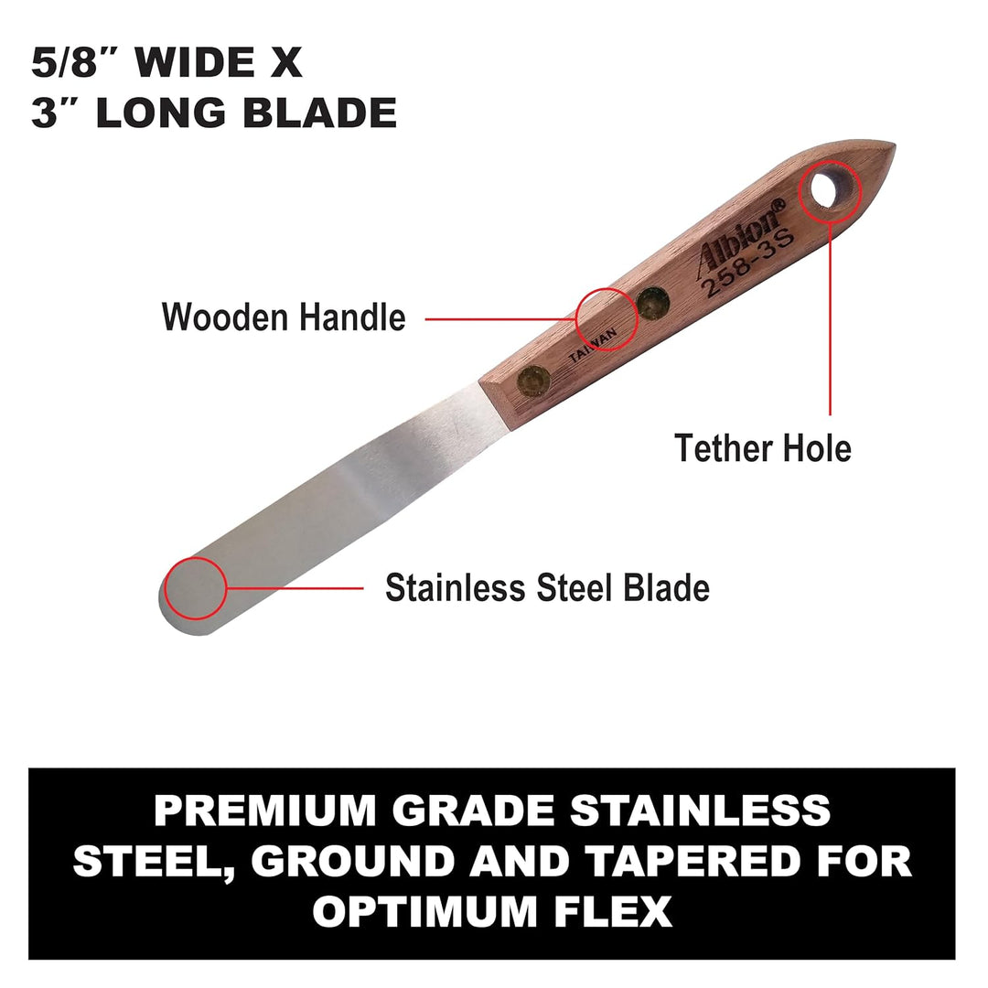 Albion Engineering Edelstahl Spatel, Griff aus Hartholz, 5/8 Inches, Stainless Steel Caulk Tooling S