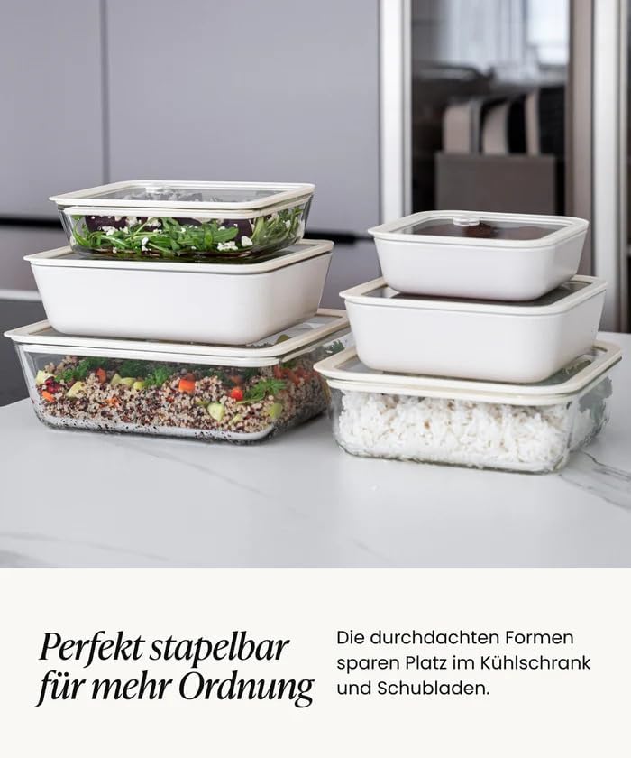 Zoha Frischhaltedosen Glas Set 8-teilig – Vorratsdosen Glas mit Deckel BPA-frei – luftdichtes Frisch