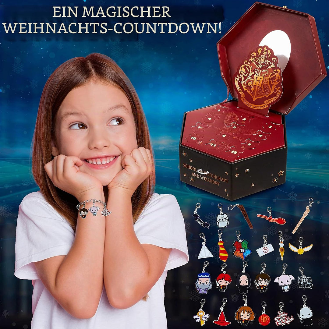 Harry Potter Adventskalender 2024 Schmuck Weihnachts mit Charms - Geschenke für Mädchen Jewellery Bo
