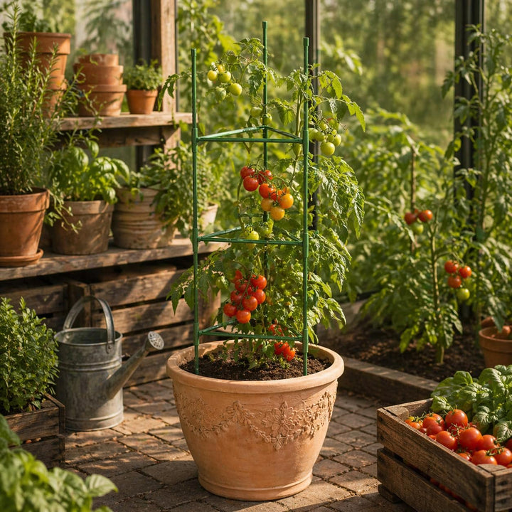 KADAX 6er Set Tomaten Rankhilfe 132 x 30 cm, Tomatenturm mit 50 Pflanzenclips, Tomatenrankhilfen, Pf