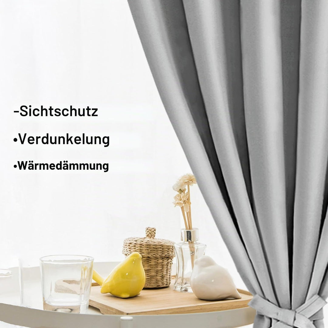 XWZO Blickdichte Vorhänge Verdunklungsvorhänge mit Ösen 2 Stücke Gardienen mit Raffhalter Lichtundur