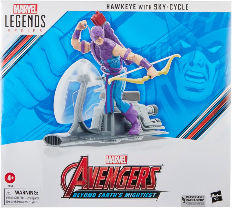 Marvel Hasbro Legends Series Hawkeye mit Sky-Cycle Avengers 60th Anniversary, Action-Figur zum Samme