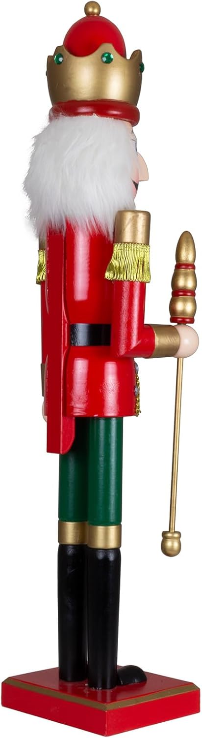 Nussknacker 60cm Dekofigur Holz König rot-grün