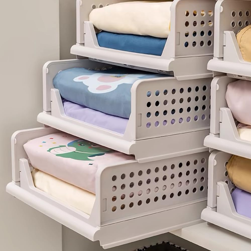 Faltbare Aufbewahrungsbox, Organizer für Kleiderschrank, verschiebbar, stapelbar, Schublade, für Küc