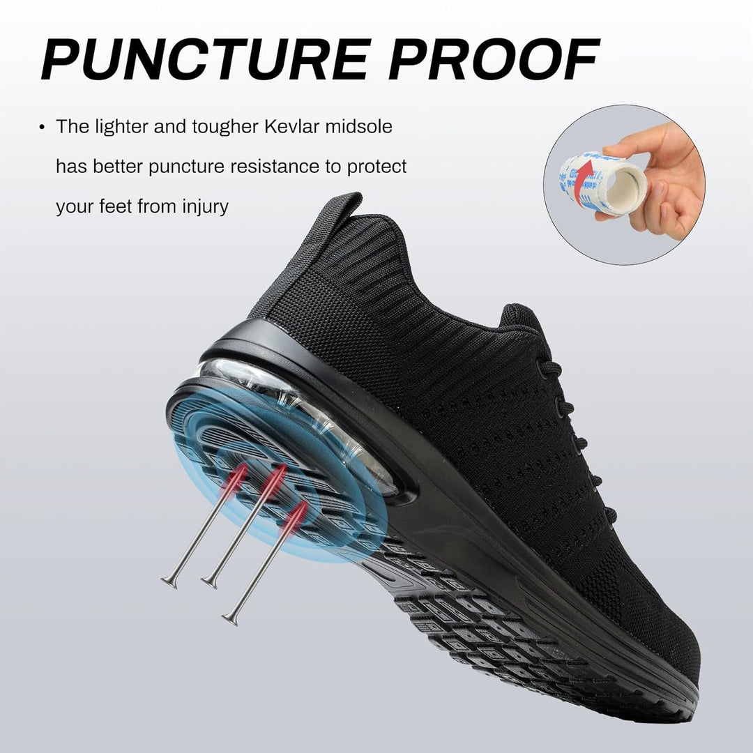 Hitopteu Sicherheitsschuhe Herren Arbeitsschuhe Damen Leicht Sportlich Arbeitsturnschuhe mit Stahlka