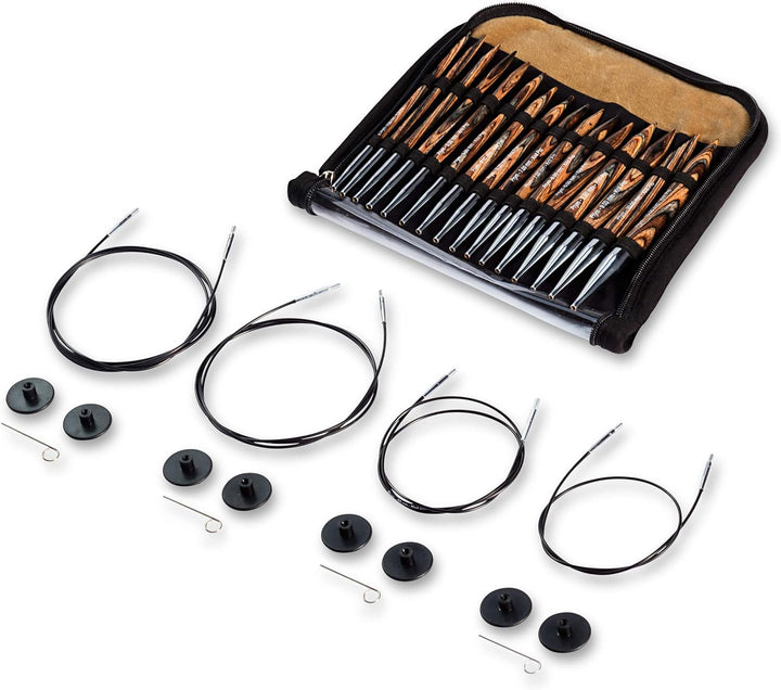 Prym 223800 Rundstricknadel Set Natural 4,0-10,0 mm & 124119 Woll-und Smyrna-Nadeln ohne Spitze, ST