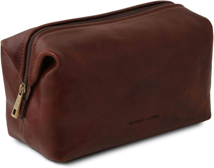 Tuscany Leather Smarty Reise - Kulturtasche aus Leder - Klein Braun, Braun