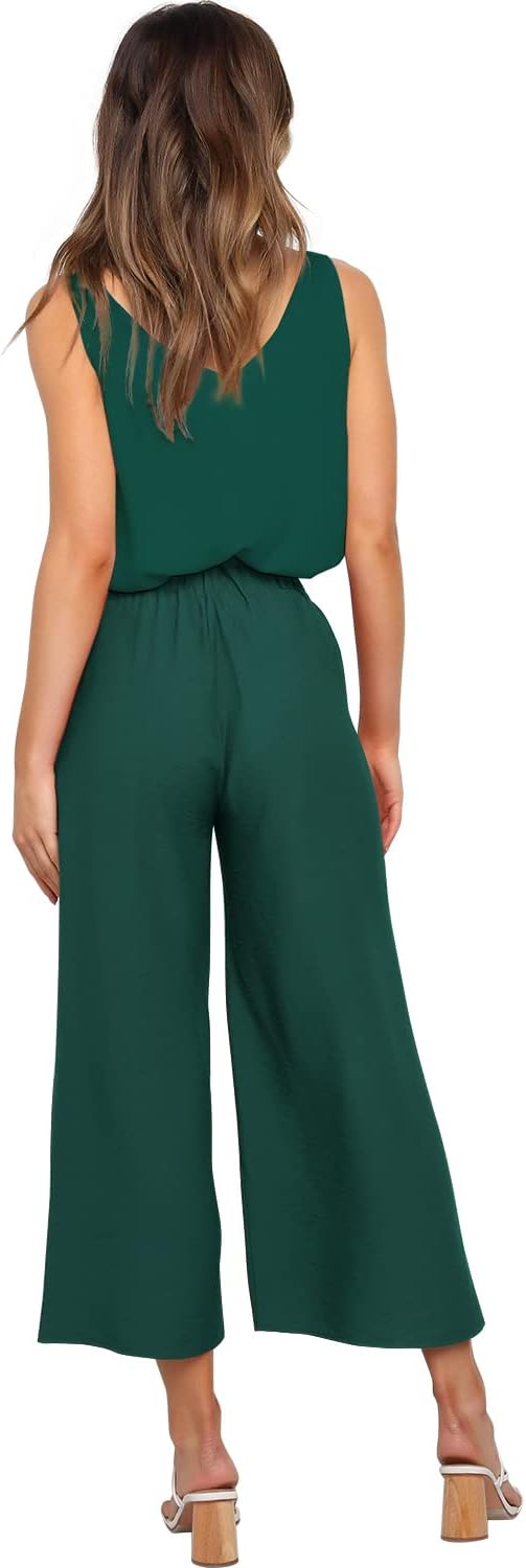 FANCYINN Frauen 2 Stück Casual Trainingsanzug Sommer Ärmelloses Tank Top Hose mit hoher Taille und T