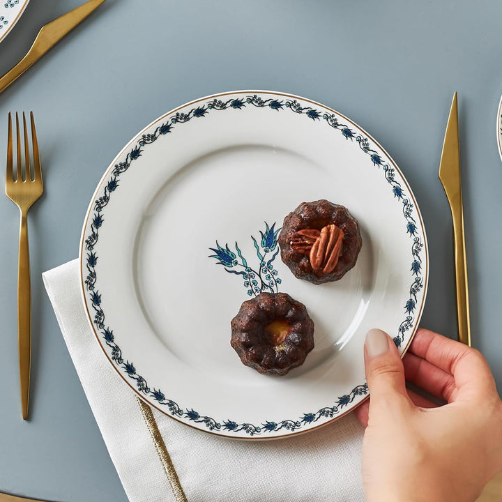 Karaca İznik Dessert-Set für 6 Personen, 18-teilig - Elegantes Geschirr für köstliche Nachspeisen