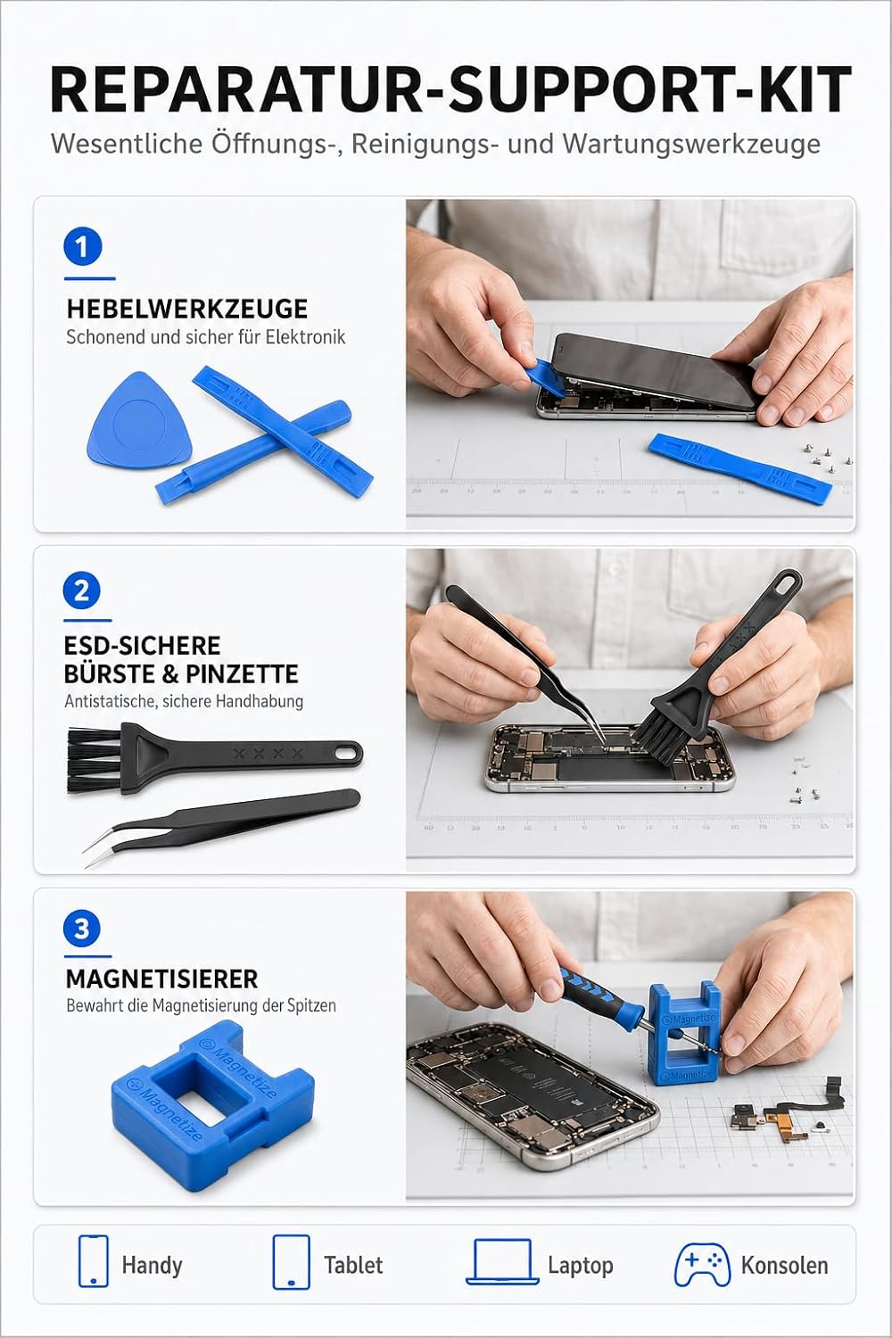 Mini Elektro Schraubendreher Set 140-tlg.: Präzisions-Reparatur-Set Feinmechaniker Werkzeug mit 120