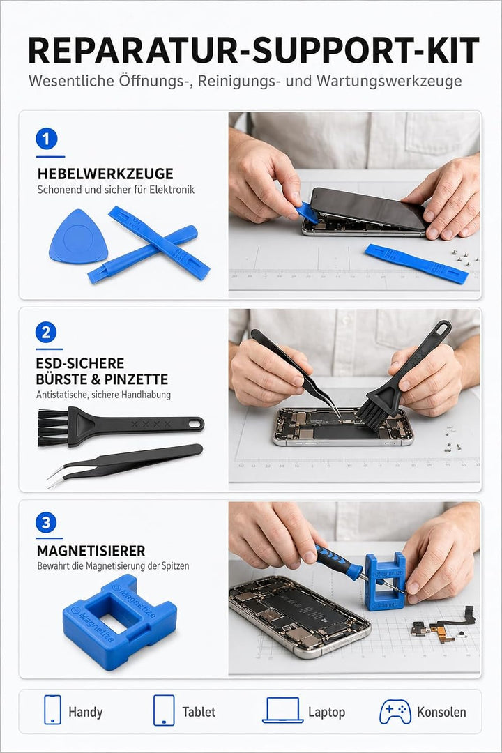 Mini Elektro Schraubendreher Set 140-tlg.: Präzisions-Reparatur-Set Feinmechaniker Werkzeug mit 120