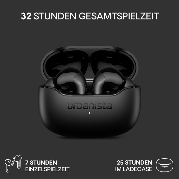 Urbanista Kabellose Bluetooth Kopfhörer In Ear, Noise Cancelling InEar und Multipoint-Verbindung, 32