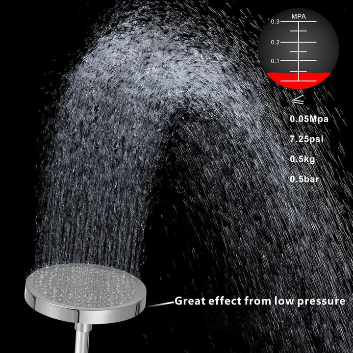 Voolan Hochdruck Regendusche, 15cm Fester Regenduschkopf, Luxuriöser Brausekopf mit Chrom-Finish, Ei