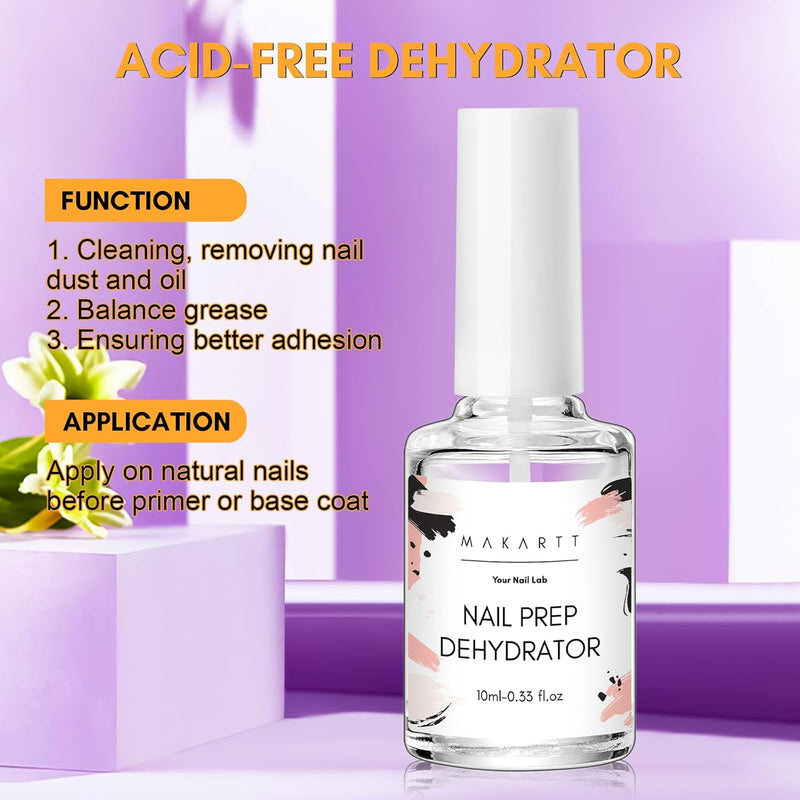 Makartt Nail Glue Set mit Nagelkleber Entferner und Dehydrator - Professionell für Nagelspitzen Fäls